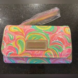 NWT Lilly Pulitzer Wristlet Wallet Flamingo Print